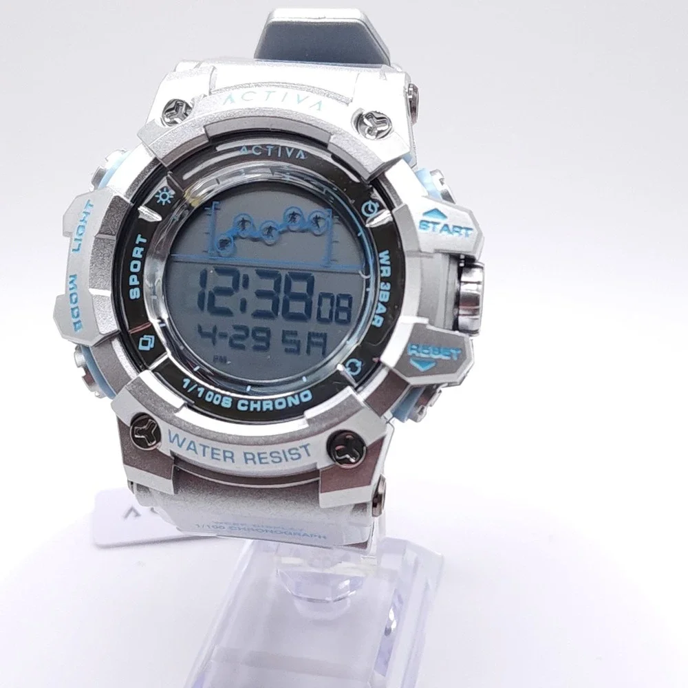 Activa Summit ACW8082-025 Silver Digital Sport Watch 50mm New